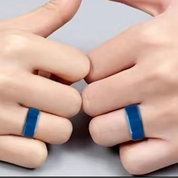 Blue Stainless Steel Ring - Picture 4 of 5